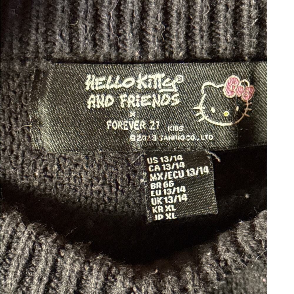 Hello Kitty & Friends Sweater Forever 21 Kids Black Graphic Sanrio Size 13/14 - Picture 9 of 9